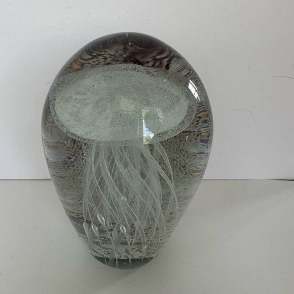 Art Glass Jellyfish Sculpture - Picture 1 of 7
